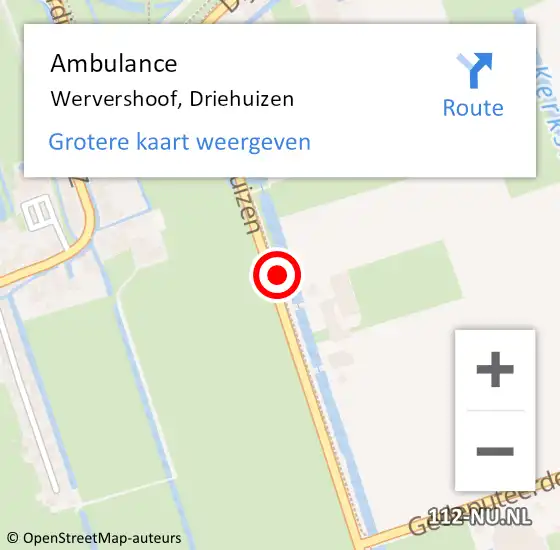 Locatie op kaart van de 112 melding: Ambulance Wervershoof, Driehuizen op 11 mei 2024 11:47