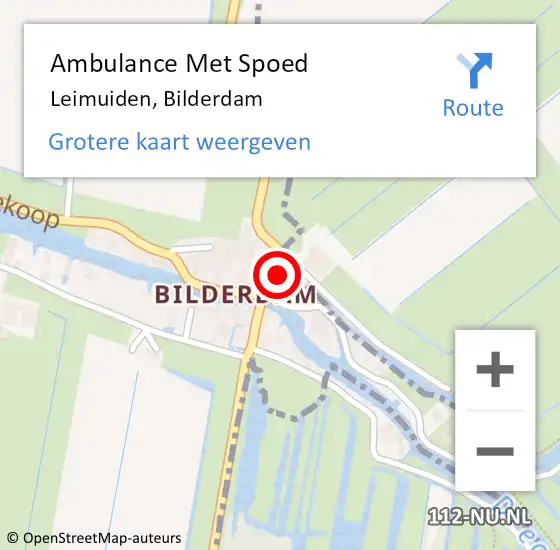 Locatie op kaart van de 112 melding: Ambulance Met Spoed Naar Leimuiden, Bilderdam op 11 mei 2024 11:59