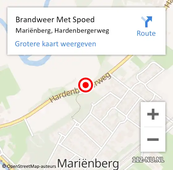 Locatie op kaart van de 112 melding: Brandweer Met Spoed Naar Mariënberg, Hardenbergerweg op 11 mei 2024 12:07