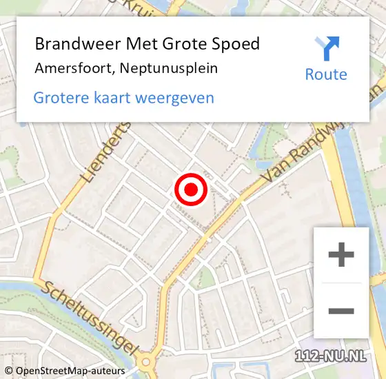 Locatie op kaart van de 112 melding: Brandweer Met Grote Spoed Naar Amersfoort, Neptunusplein op 11 mei 2024 12:11