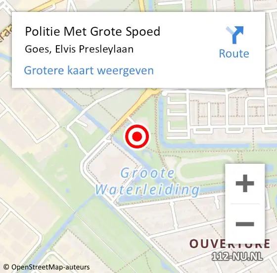 Locatie op kaart van de 112 melding: Politie Met Grote Spoed Naar Goes, Elvis Presleylaan op 11 mei 2024 12:18