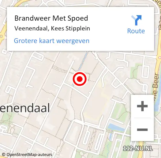 Locatie op kaart van de 112 melding: Brandweer Met Spoed Naar Veenendaal, Kees Stipplein op 11 mei 2024 12:23