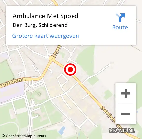 Locatie op kaart van de 112 melding: Ambulance Met Spoed Naar Den Burg, Schilderend op 11 mei 2024 12:29