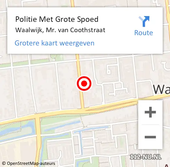 Locatie op kaart van de 112 melding: Politie Met Grote Spoed Naar Waalwijk, Mr. van Coothstraat op 11 mei 2024 12:51