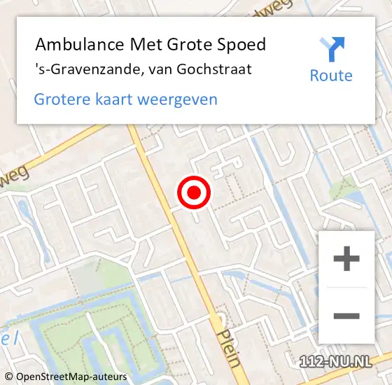 Locatie op kaart van de 112 melding: Ambulance Met Grote Spoed Naar 's-Gravenzande, van Gochstraat op 11 mei 2024 12:59