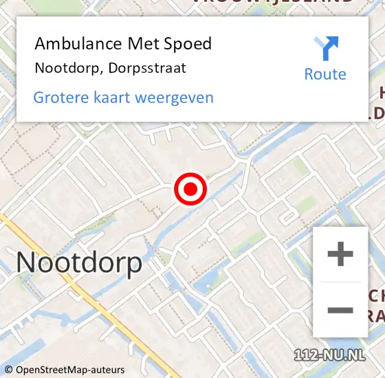 Locatie op kaart van de 112 melding: Ambulance Met Spoed Naar Nootdorp, Dorpsstraat op 11 mei 2024 13:05