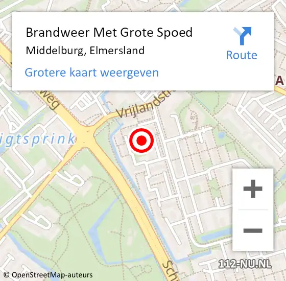 Locatie op kaart van de 112 melding: Brandweer Met Grote Spoed Naar Middelburg, Elmersland op 11 mei 2024 13:29