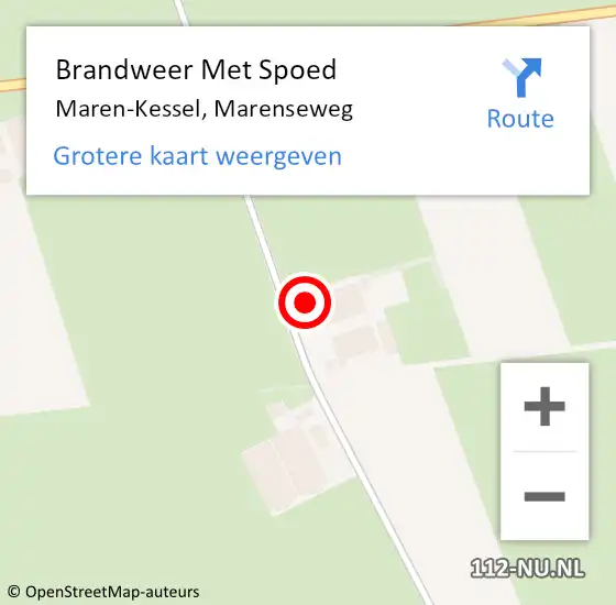 Locatie op kaart van de 112 melding: Brandweer Met Spoed Naar Maren-Kessel, Marenseweg op 11 mei 2024 13:59