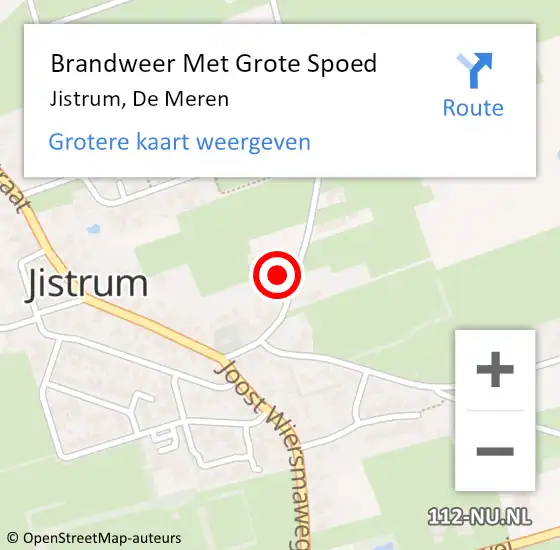 Locatie op kaart van de 112 melding: Brandweer Met Grote Spoed Naar Jistrum, De Meren op 11 mei 2024 14:04