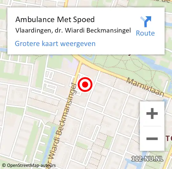 Locatie op kaart van de 112 melding: Ambulance Met Spoed Naar Vlaardingen, dr. Wiardi Beckmansingel op 11 mei 2024 14:14