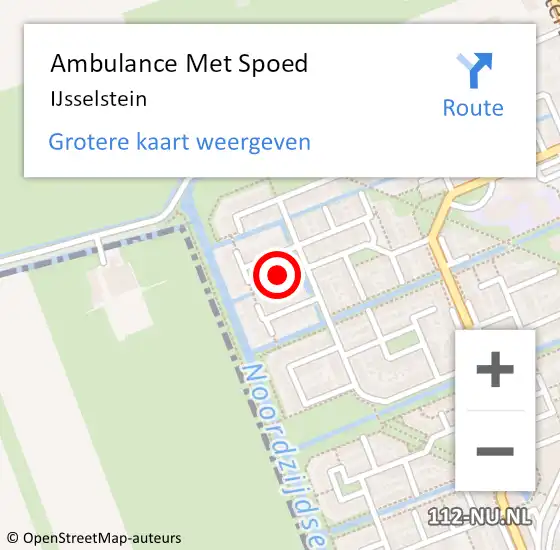 Locatie op kaart van de 112 melding: Ambulance Met Spoed Naar IJsselstein op 11 mei 2024 14:35