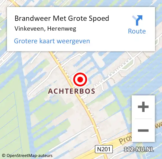 Locatie op kaart van de 112 melding: Brandweer Met Grote Spoed Naar Vinkeveen, Herenweg op 11 mei 2024 14:36