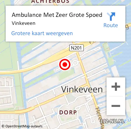 Locatie op kaart van de 112 melding: Ambulance Met Zeer Grote Spoed Naar Vinkeveen op 11 mei 2024 14:36