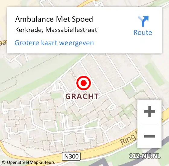 Locatie op kaart van de 112 melding: Ambulance Met Spoed Naar Kerkrade, Massabiellestraat op 16 oktober 2013 17:00