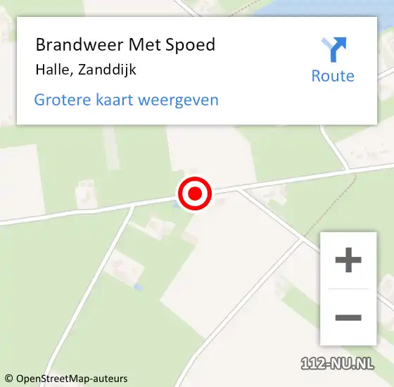 Locatie op kaart van de 112 melding: Brandweer Met Spoed Naar Halle, Zanddijk op 5 oktober 2014 14:12