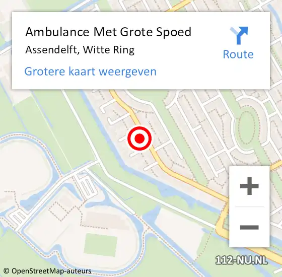 Locatie op kaart van de 112 melding: Ambulance Met Grote Spoed Naar Assendelft, Witte Ring op 11 mei 2024 15:10