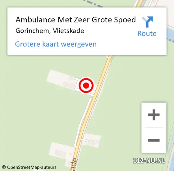 Locatie op kaart van de 112 melding: Ambulance Met Zeer Grote Spoed Naar Gorinchem, Vlietskade op 11 mei 2024 15:45