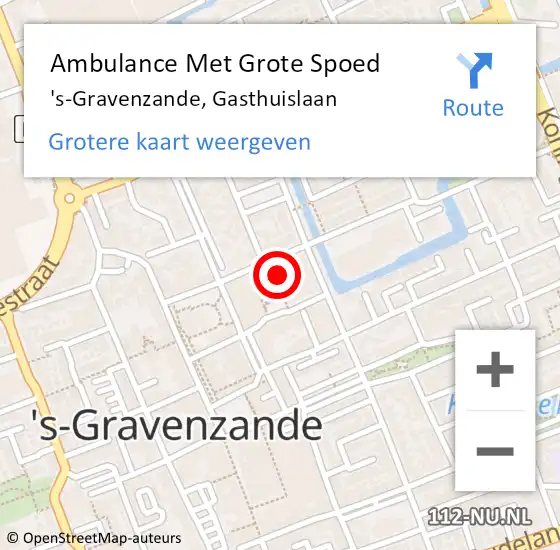 Locatie op kaart van de 112 melding: Ambulance Met Grote Spoed Naar 's-Gravenzande, Gasthuislaan op 11 mei 2024 16:06