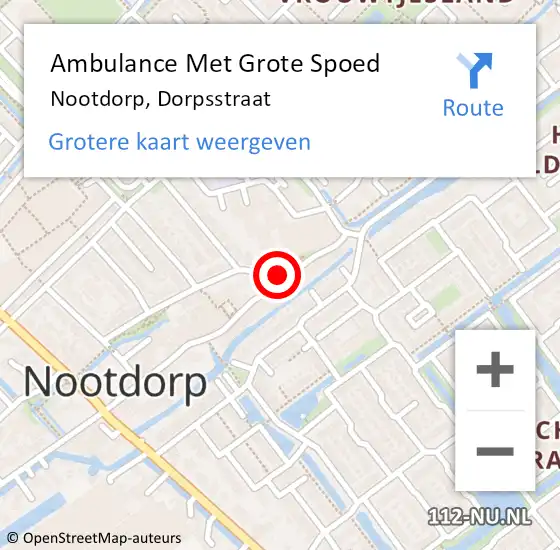 Locatie op kaart van de 112 melding: Ambulance Met Grote Spoed Naar Nootdorp, Dorpsstraat op 11 mei 2024 16:25