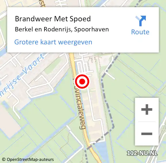 Locatie op kaart van de 112 melding: Brandweer Met Spoed Naar Berkel en Rodenrijs, Spoorhaven op 11 mei 2024 17:48