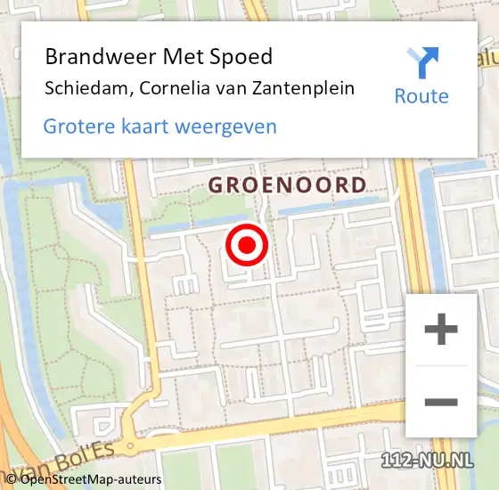 Locatie op kaart van de 112 melding: Brandweer Met Spoed Naar Schiedam, Cornelia van Zantenplein op 11 mei 2024 18:20