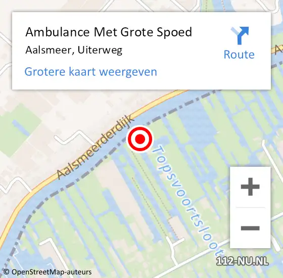 Locatie op kaart van de 112 melding: Ambulance Met Grote Spoed Naar Aalsmeer, Uiterweg op 11 mei 2024 18:37