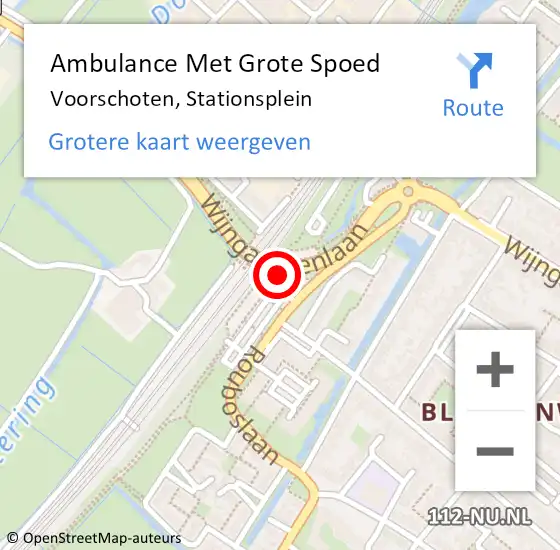 Locatie op kaart van de 112 melding: Ambulance Met Grote Spoed Naar Voorschoten, Stationsplein op 11 mei 2024 18:38