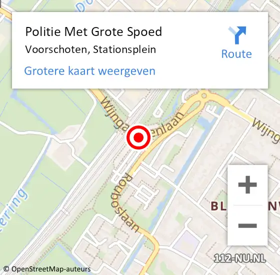 Locatie op kaart van de 112 melding: Politie Met Grote Spoed Naar Voorschoten, Stationsplein op 11 mei 2024 18:41