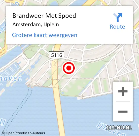 Locatie op kaart van de 112 melding: Brandweer Met Spoed Naar Amsterdam, IJplein op 11 mei 2024 18:47