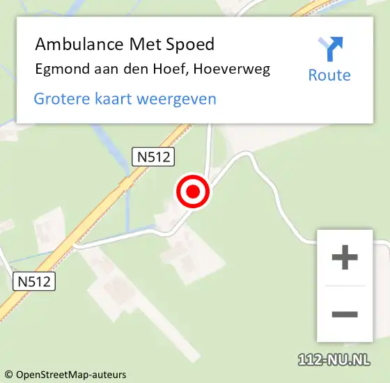 Locatie op kaart van de 112 melding: Ambulance Met Spoed Naar Egmond aan den Hoef, Hoeverweg op 11 mei 2024 18:51
