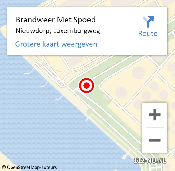 Locatie op kaart van de 112 melding: Brandweer Met Spoed Naar Nieuwdorp, Luxemburgweg op 11 mei 2024 18:52