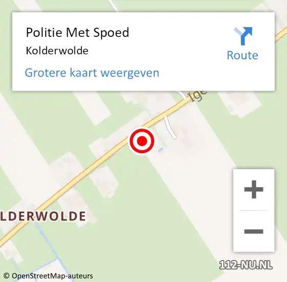 Locatie op kaart van de 112 melding: Politie Met Spoed Naar Kolderwolde op 11 mei 2024 18:53