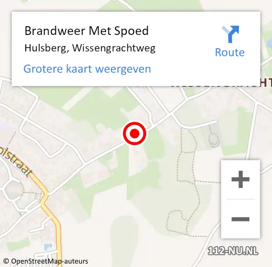 Locatie op kaart van de 112 melding: Brandweer Met Spoed Naar Hulsberg, Wissengrachtweg op 11 mei 2024 19:00