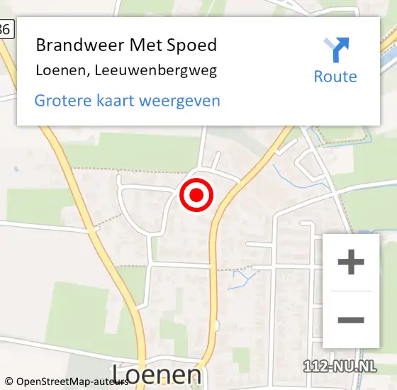 Locatie op kaart van de 112 melding: Brandweer Met Spoed Naar Loenen, Leeuwenbergweg op 5 oktober 2014 14:40