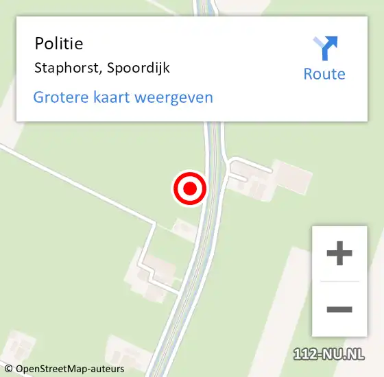Locatie op kaart van de 112 melding: Politie Staphorst, Spoordijk op 11 mei 2024 19:12
