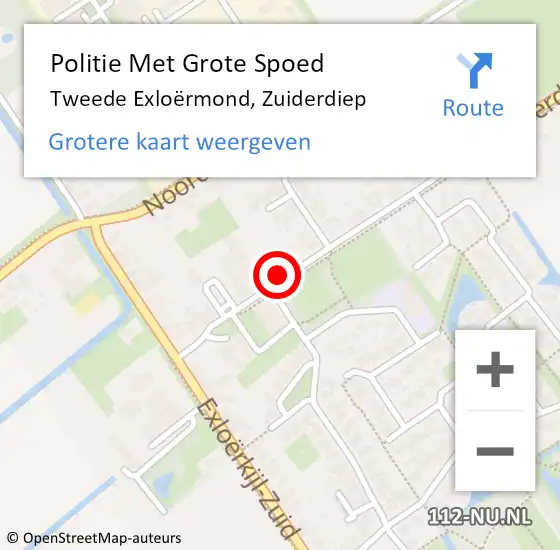 Locatie op kaart van de 112 melding: Politie Met Grote Spoed Naar Tweede Exloërmond, Zuiderdiep op 11 mei 2024 19:14
