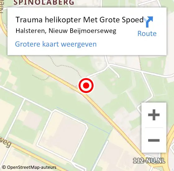 Locatie op kaart van de 112 melding: Trauma helikopter Met Grote Spoed Naar Halsteren, Nieuw Beijmoerseweg op 11 mei 2024 19:16