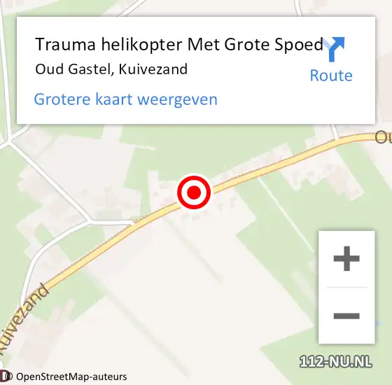 Locatie op kaart van de 112 melding: Trauma helikopter Met Grote Spoed Naar Oud Gastel, Kuivezand op 11 mei 2024 19:16