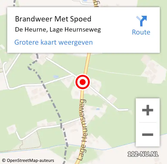 Locatie op kaart van de 112 melding: Brandweer Met Spoed Naar De Heurne, Lage Heurnseweg op 5 oktober 2014 14:41
