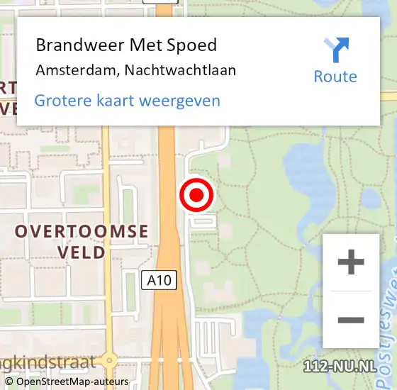Locatie op kaart van de 112 melding: Brandweer Met Spoed Naar Amsterdam, Nachtwachtlaan op 11 mei 2024 19:26