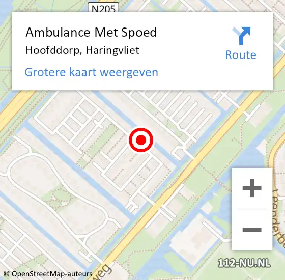 Locatie op kaart van de 112 melding: Ambulance Met Spoed Naar Hoofddorp, Haringvliet op 11 mei 2024 19:42