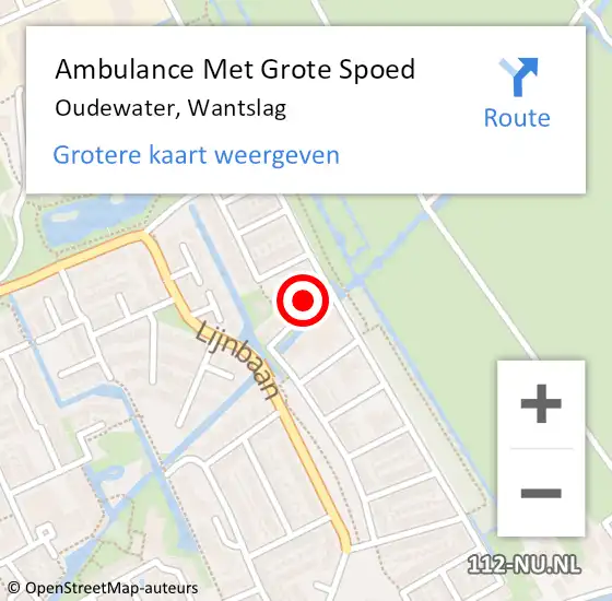 Locatie op kaart van de 112 melding: Ambulance Met Grote Spoed Naar Oudewater, Wantslag op 11 mei 2024 19:44