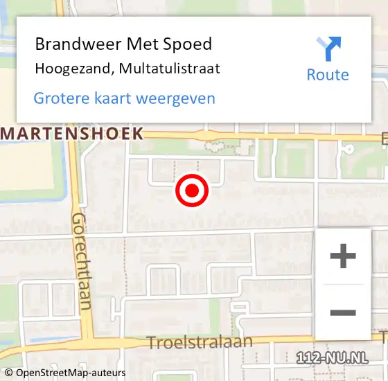 Locatie op kaart van de 112 melding: Brandweer Met Spoed Naar Hoogezand, Multatulistraat op 11 mei 2024 19:49
