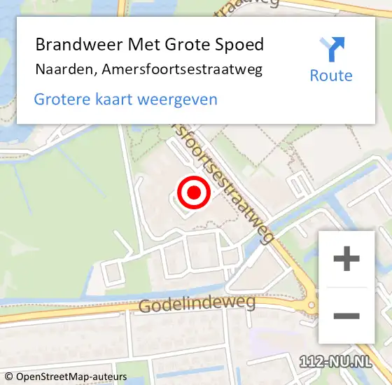 Locatie op kaart van de 112 melding: Brandweer Met Grote Spoed Naar Naarden, Amersfoortsestraatweg op 11 mei 2024 19:53