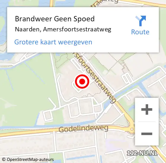 Locatie op kaart van de 112 melding: Brandweer Geen Spoed Naar Naarden, Amersfoortsestraatweg op 11 mei 2024 19:56