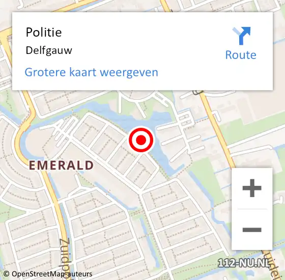 Locatie op kaart van de 112 melding: Politie Delfgauw op 11 mei 2024 20:16