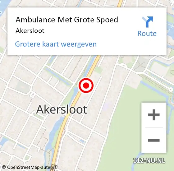 Locatie op kaart van de 112 melding: Ambulance Met Grote Spoed Naar Akersloot op 11 mei 2024 21:23