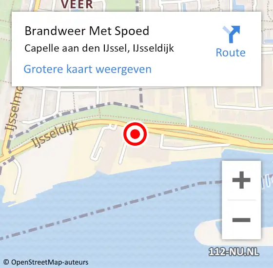 Locatie op kaart van de 112 melding: Brandweer Met Spoed Naar Capelle aan den IJssel, IJsseldijk op 11 mei 2024 21:26