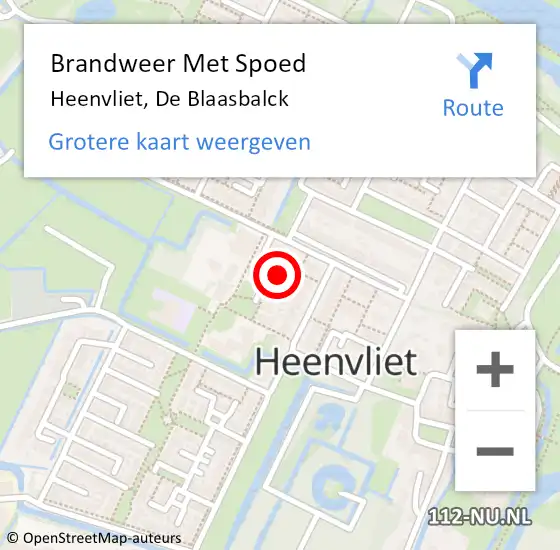 Locatie op kaart van de 112 melding: Brandweer Met Spoed Naar Heenvliet, De Blaasbalck op 11 mei 2024 21:52