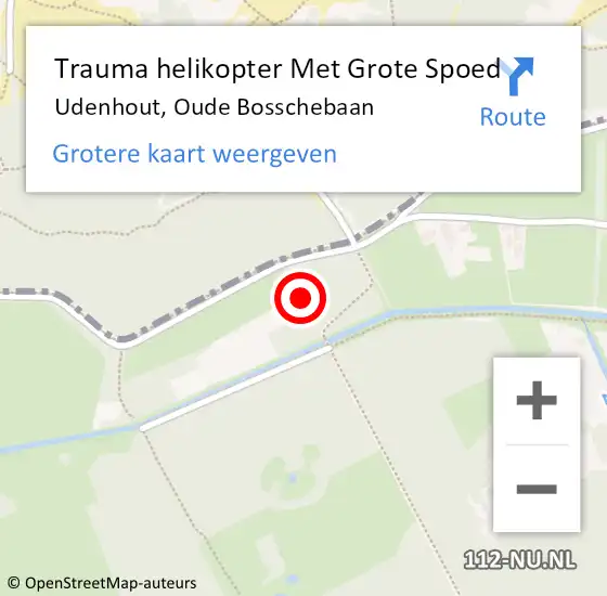 Locatie op kaart van de 112 melding: Trauma helikopter Met Grote Spoed Naar Udenhout, Oude Bosschebaan op 11 mei 2024 21:59